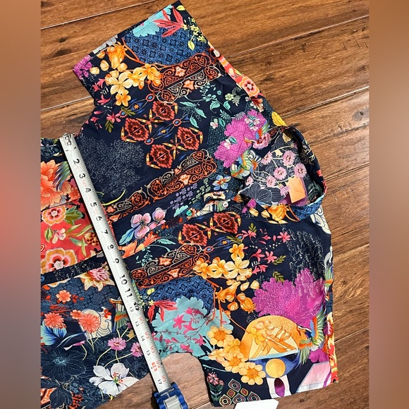 Johnny Was Maxi Floral Dress Button Front Blue Asian Print Small NWOT $328- - Picture 7 of 15